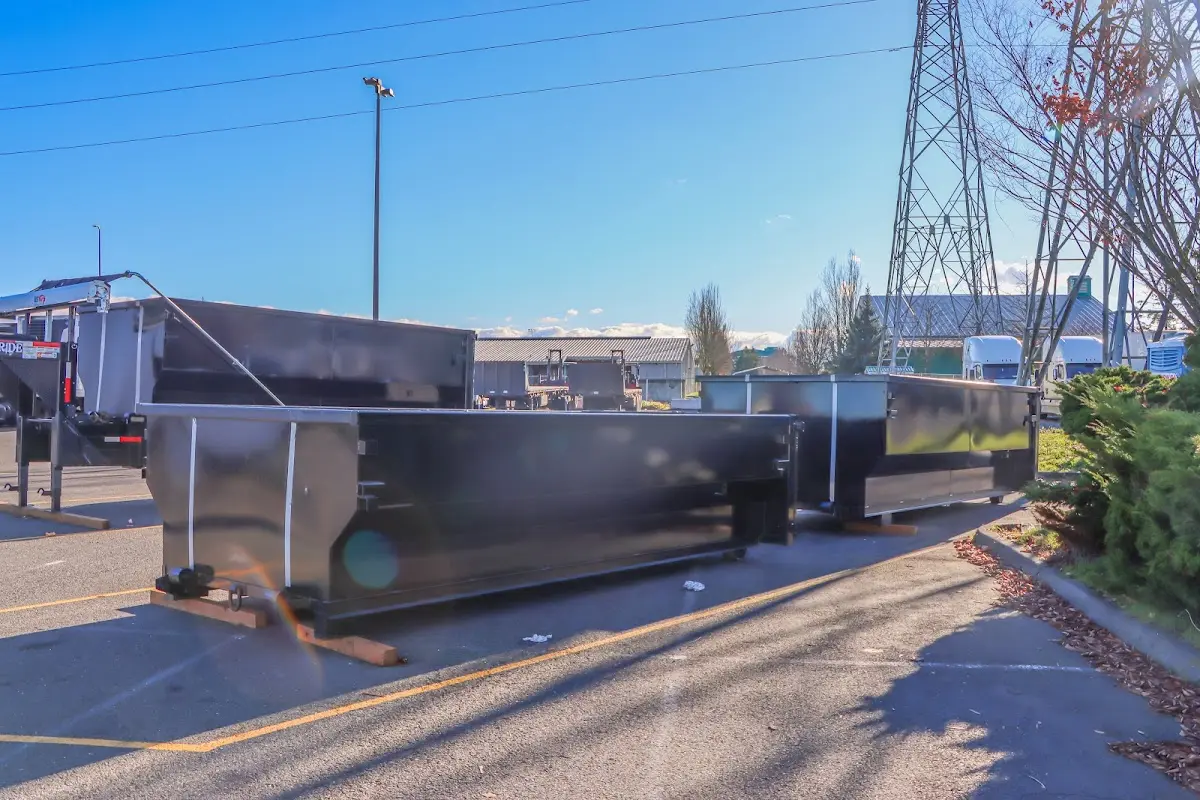Roll-off dumpster ready for waste disposal at job site for 3 Yard Dumpster Rental in Sewickley